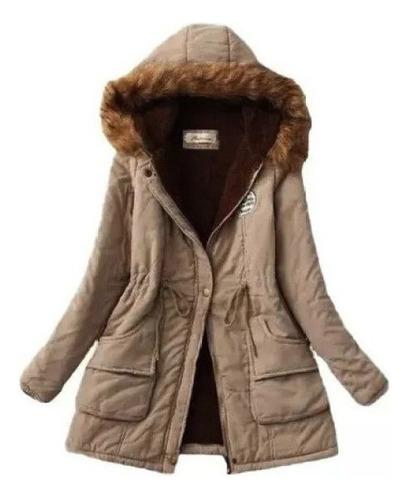 Abrigo Invierno For Mujer Parka Térmica Con Capucha Gruesa