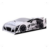 Cama Solteiro Carro Drift 88x188 Com Colchão D20 - Branco /