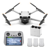 Dji Mini 3 Pro + Fly More Kit Plus Control Remoto 3 Baterias Color Blanco