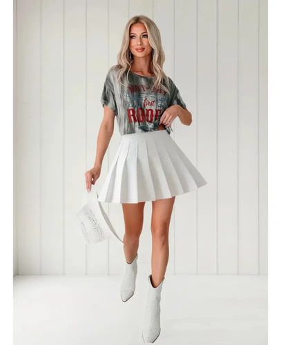 4 Colores Elegante De Falda Tableada Con Short | MercadoLibre