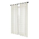 Cortinas De Tela Voile Natural Kim 2 Paños Argollas Oferta