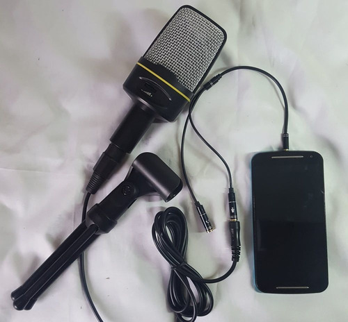 Microfone Celular Condensador Voz Violão Sf920 + Adapta P3