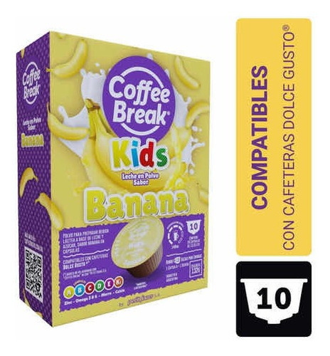 Capsulas De Leche En Polvo Coffee Break Kids Sabor Banana 10 Unidades