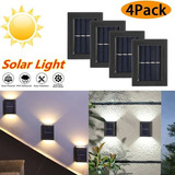 Lámpara De Pared De Luz Solar Led De 4 Piezas Para Patio De