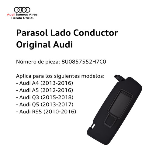 Parasol Lado Conductor Audi A4, A5, Q3, Q5 Y Rs5 Audi Q5 Foto 2