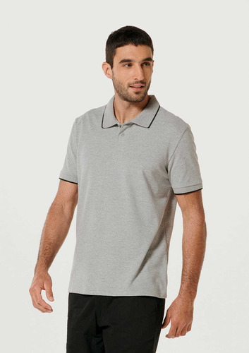 Camisa Polo Hering Masculina Piquet Regular Mescla - Preta