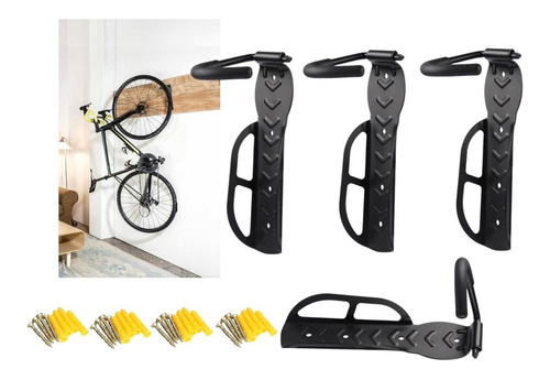 Soporte Pared Bicicleta + Tornillos Y Chazos 30kg 4 Unidades