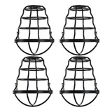 Set Of 4 Industrial Metal Bulb Guard, Old Style Lamp Covers,