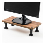 Combo X2 Eleva Monitor Base Soporte Stand Nogal Terracota Pr