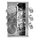 Especiero Giratorio Cuadrado 12 Frascos Acero Inox Cocina