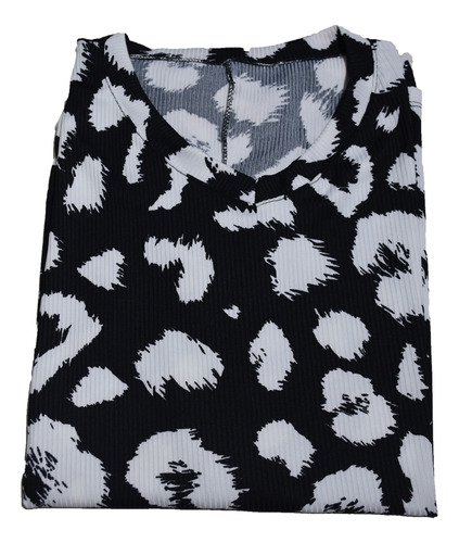 Remeron Mujer Estampada Animal Print Morley Escote V Liviano