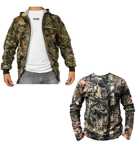 Sudadera + Playera Camuflaje Real Tree  Mayoreo  Cacería Caz