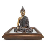 Conjunto Estátua Decorativa Buda Hindu Com Strass E Altar