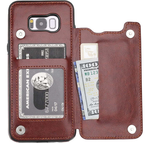 Funda Protectora Para Samsung Galaxy Cartera Con Tarjetero