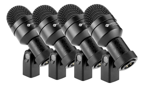 Microfone Para Bateria Kadosh K-8 Slim Com 8 Peças E Maleta Cor Preto