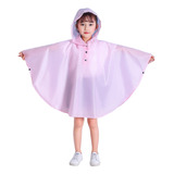 Poncho Impermeable Para Niñas Talla G Con Capucha Rosa Claro