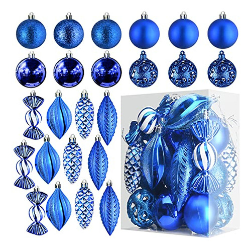 Adornos Para Árbol De Navidad Prextex, Bola Navideña Azul