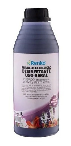 Desinfetante Concentrado Alta Diluição Renko Lavanda 1l 