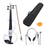 Violin Electrico Silenciador De Madera Solida Con Accesorios