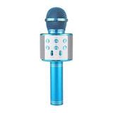 Microfone Bluetooth Karaokê Sem Fio Recarregável Azul
