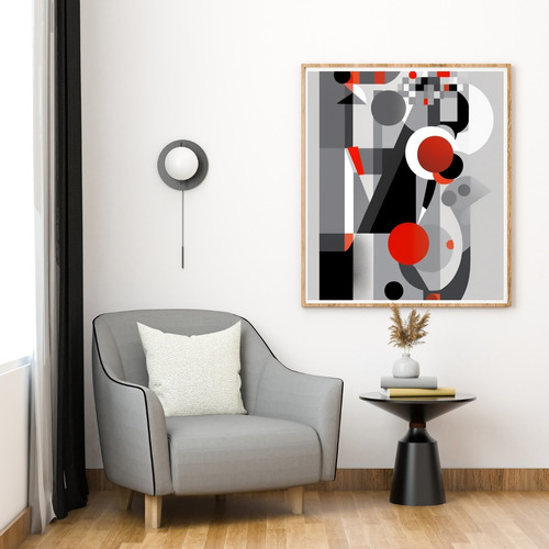 Quadro Decorativo Grande Luxo Sala 90x60 Abstrato Geométrico