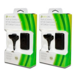 Kit 2 Bateria Para Controle Xbox 360 Com Cabo E Carregador 