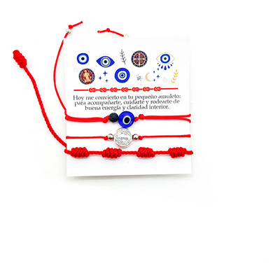 Set Pulsera Roja, 7 Nudos, San Benito, Ojo Turco, Protección | Envío gratis