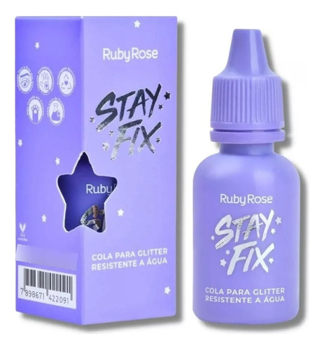 Cola Para Glitter Resistente A Água Stay Fix  Ruby Rose 10ml