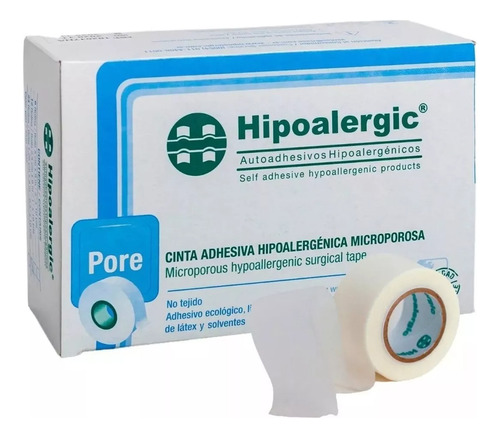 Cinta Hipoalergénica Hipoalergic Pore 2,5 Cm X 9 M 12 Rollos