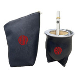 Mate Camionero Y Funda De Eco Cuero Negro River Plate Carp