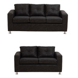 Living George 32 Cuero Auris Negro / Muebles América