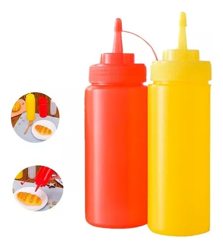 Set De 2 Pote De Salsas Dispensador Dispensadores Para Salsa