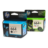 Pack Combo Hp Cartucho 664 Bk , 664xl Color 