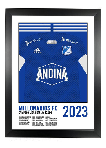 Cuadro Decorativo Millonarios Fc Campeón Fpc 2023 (30x20cm)