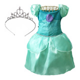 Vestido Sereia Infantil Luxo Midi Menina Tiara Strass Rainha