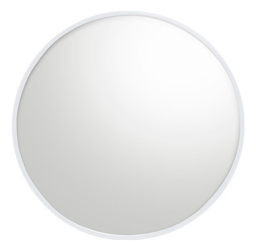 Espejo Redondo Blanco Para Pared 50 Cm Marco Aluminio C/acc