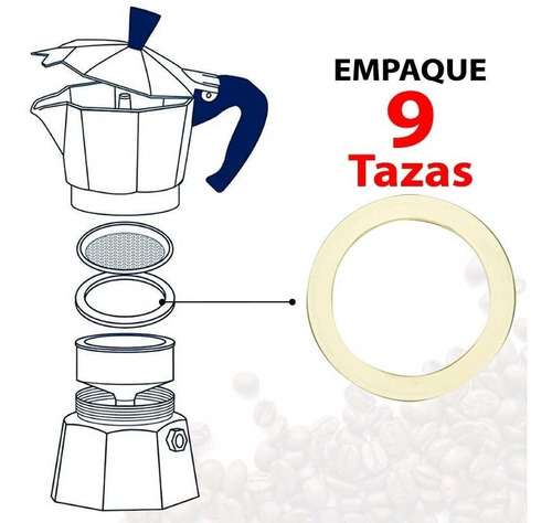 Empaque De 9 Tazas Para Cafetera Italiana Bialetti Y Turmix