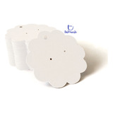 Tarjetas Para Exhibir Aretes Pequeños (flor) Blanco 100 Pzs 