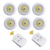 Kit Luminária Com 6 Lâmpadas Led Sem Fio Com 2 Controles Cor Branco