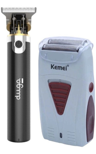 Trimmer Inalámbrica Duga D410 +afeitadora Kemei Profesional