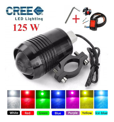 2 Faros Led Cree Laser Moto Coche U2 Auxiliar Uni Lup Gratis