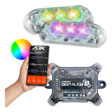 Strobo Led Automotivo Ajk Com 2 Faróis 9w Bluetooth Carro