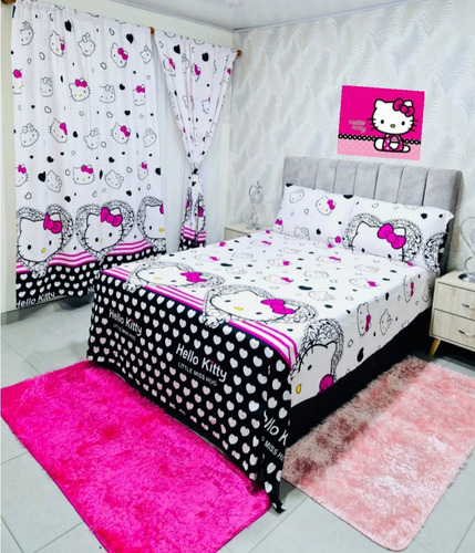 Juego De Sabanas Infantiles + Cortina Inf. Cama Sencilla