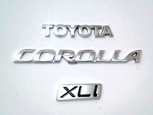 Emblema Toyota Corolla New Sensation Kit 3piezas Metal Pulid Foto 3