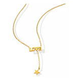 Collar Cadena Love Bañada En Oro 18k