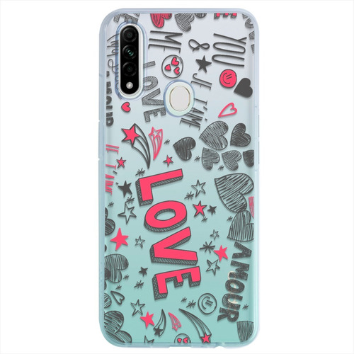 Funda Oppo Antigolpes Corazones Love