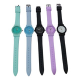 Relojes Pulsera Dama Malla Silicona Colores  Por Mayor Por 5