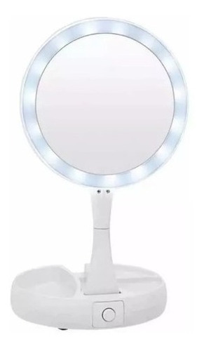 Espejo Con Luz Led Para Maquillaje Plegable + Aumento X10