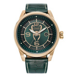 Reloj Citizen Eco Drive Marvel Loki Aw1363-06w Para Hombre Correa Verde Bisel Dorado Fondo Verde
