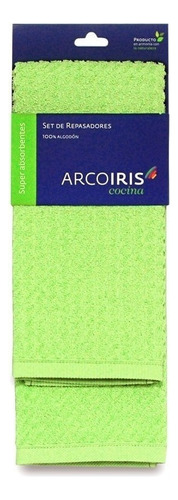 Repasadores Arco Iris Mint 100% Algodón Pack X2 Unidades Color Manzana